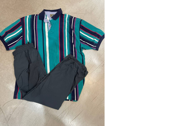 Green suit: polo + pants Green suit: polo + pants