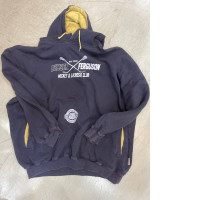 Dark blue hoodie with hockey print