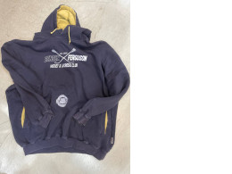 Dark blue hoodie with hockey print
