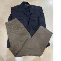 Men's suit: blue shirt+ brown pants Men's suit: blue shirt+ brown pants