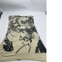 Women's strapless dress, cream color, black pattern 