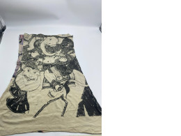 Women's strapless dress, cream color, black pattern 