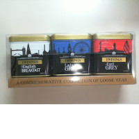 Collectible tea set of 3 types, TWININGS. In metal cans