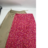Set of 2 Green, gold and red floral long skirt 