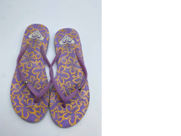 Women's blue sandals with yellow stripes