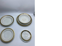 Big Set White and gold cups and bowls