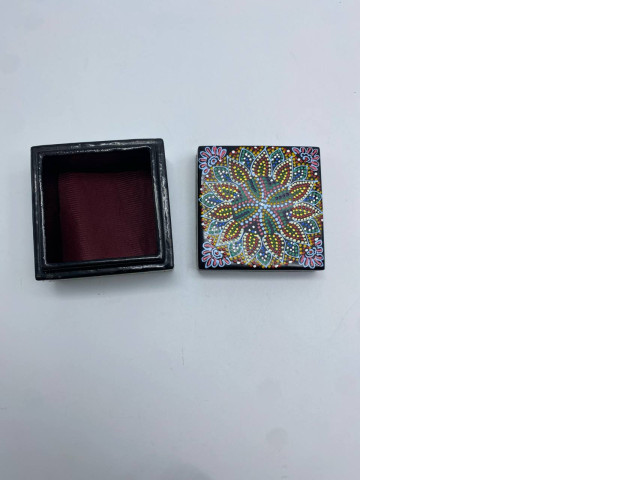 Black empty box with rainbow pattern Black empty box with rainbow pattern