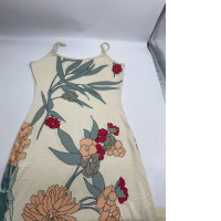 Women's cream colored one-shoulder floral maxi dress 