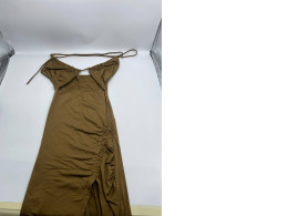 Women's dark brown one-shoulder long dress
