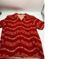 Red short-sleeved shirt with white pattern Red short-sleeved shirt with white pattern
