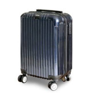 Blue suitcase with wheels