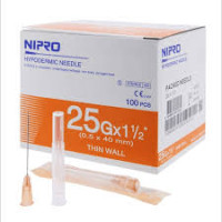 NIPRO NEEDLE 25GX1 1/2" (100 PCS/BOX)