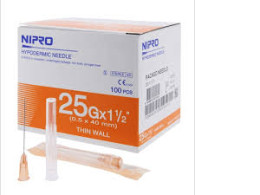 NIPRO NEEDLE 25GX1 1/2" (100 PCS/BOX)