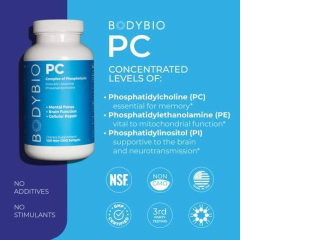 BodyBio - PC Phosphatidylcholine + Phospholipids - Liposomal for High Absorption - Optimal Brain & Cell Health - Boost Memory BodyBio - PC Phosphatidylcholine + Phospholipids - Liposomal for High Absorption - Optimal Brain & Cell Health - Boost Memory
