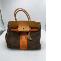 Large dark brown women's handbag 