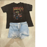 NIRVANA suit: tshirt and denim shorts