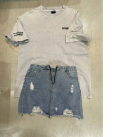 Women's summer set: denim skirt and tshirt