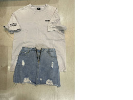 Women's summer set: denim skirt and tshirt