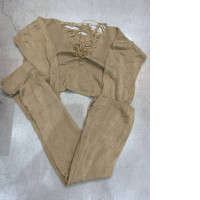 Beige women's suit : pants and longsleeve
