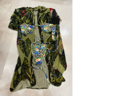 Green beach set: robe and swimwear