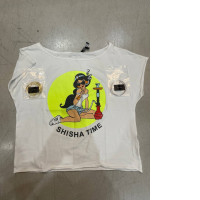 White t-shirt with SHISHA TIME print