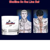 Anime set 1 glass + 2 hero cards