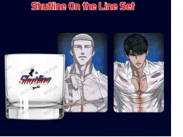 Anime set 1 glass + 2 hero cards