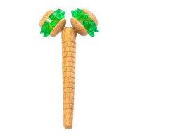 Facial massager with wooden handle