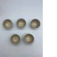 Set of 5 Small cream colored Japanese ceramic tea cup 