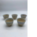 Set of 5 Small cream colored Japanese ceramic tea cup 