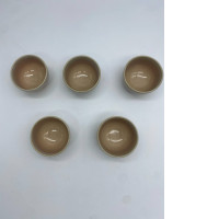 Set of 5 Small Japanese ceramic tea cup in egg-cream color 