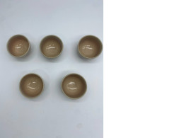 Set of 5 Small Japanese ceramic tea cup in egg-cream color Set of 5 Small Japanese ceramic tea cup in egg-cream color