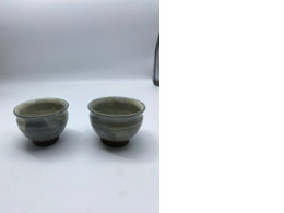 Set of 2 Gray Chinese ceramic teacup Set of 2 Gray Chinese ceramic teacup