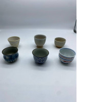 Set of 6 Japanese ceramic teacup, low shape