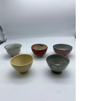 Set of 5 Chinese ceramic teacup, low shape 