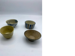 Set of 4 Chinese ceramic sake glass, flat and low shape Set of 4 Chinese ceramic sake glass, flat and low shape