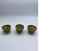 Set of 3 Tall Japanese ceramic teacup, brown Set of 3 Tall Japanese ceramic teacup, brown