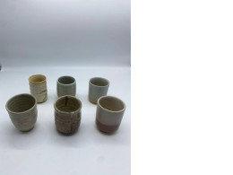 Set of 6 Tall Japanese ceramic teacup in various colors 