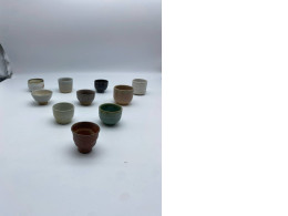 Set of 10 Low Japanese ceramic sake glass Set of 10 Low Japanese ceramic sake glass