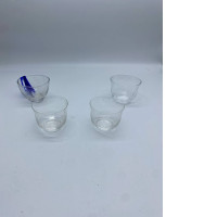 Set of 4 Low clear ceramic drinking glass 