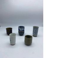Set of 5 Tall Japanese ceramic drinking glass Set of 5 Tall Japanese ceramic drinking glass