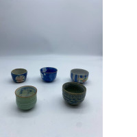 Set of 5 Small Japanese ceramic mug 