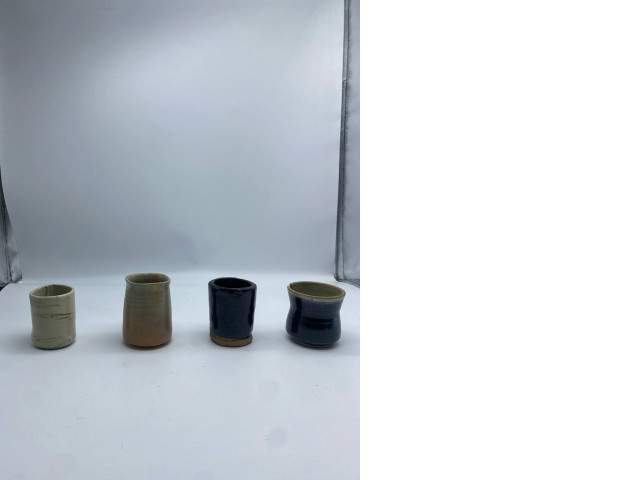 Set of 4 Tall Japanese ceramic drinking glass Set of 4 Tall Japanese ceramic drinking glass