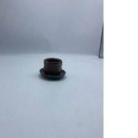 Set of 2 Japanese ceramic mug with dark brown coaster 