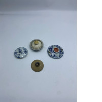 Set of 5 Light brown ceramic Japanese sauce cup 