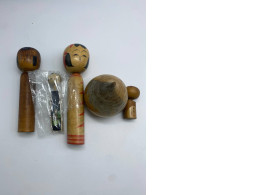 Set of 5 Japanese wooden dolls 