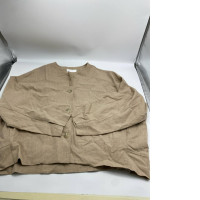 Women's light brown long-sleeved round neck shirt 