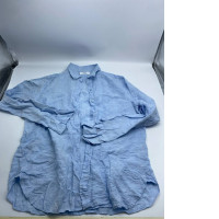 Men's blue long-sleeved shirt 