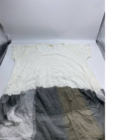 Women's white round neck t-shirt with pattern 