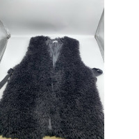 Women's Plus Size Faux Fur Vest Jacket Black